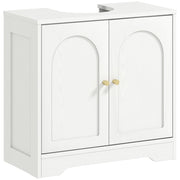 Mobiletto Sottolavabo Bagno con Ante e Ripiano Regolabile ¨C Zephmum ¨C Bianco 60x30x