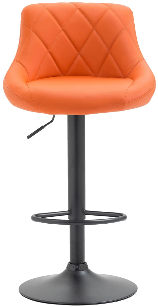 Sgabello Lazio in similpelle arancione,nero