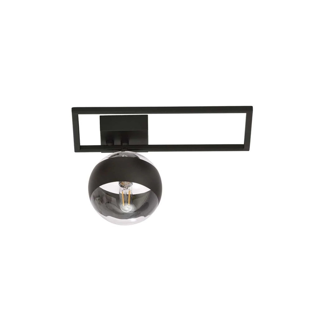 Plafoniera Moderna Perseo Acciaio Nero Mod4 1 Luce E14