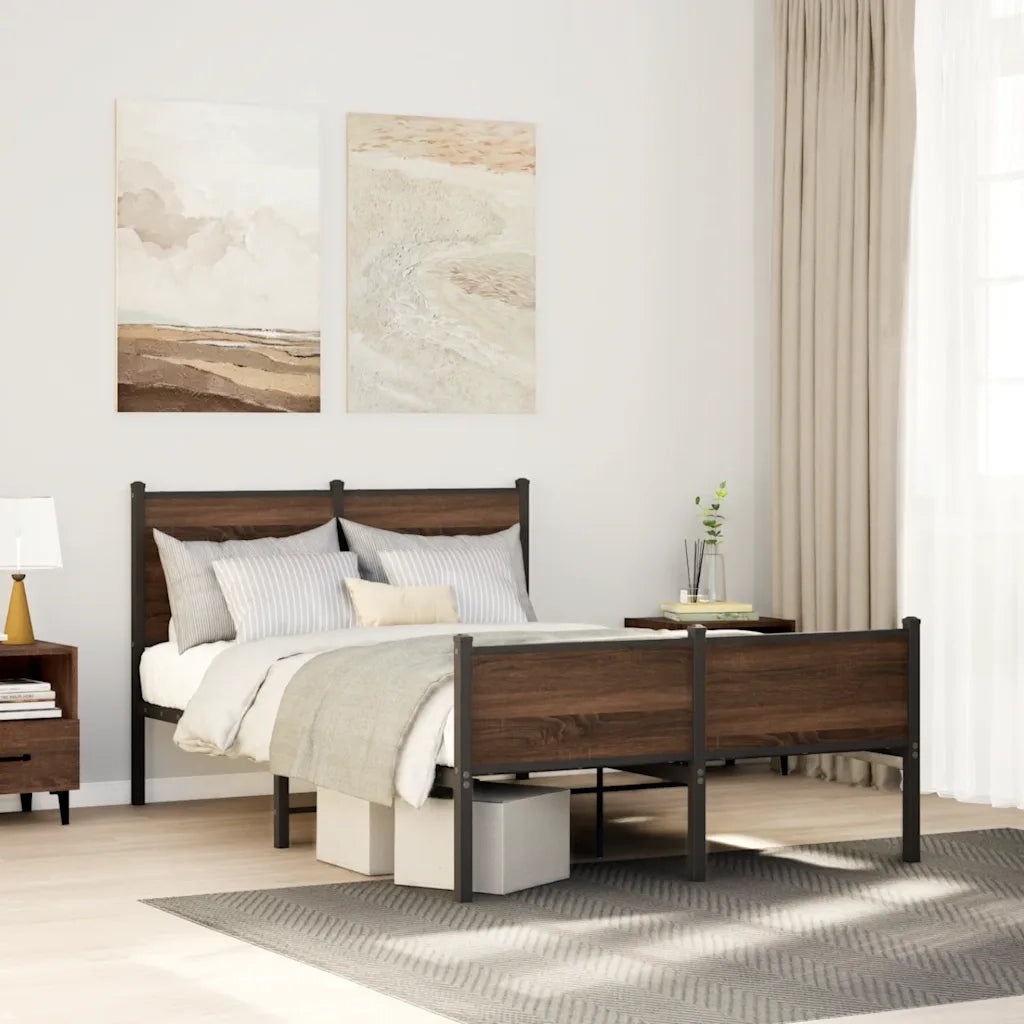 Giroletto senza Materasso in Metallo Rovere Marrone 120x200 cm 4007956