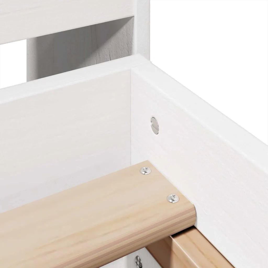 Letto senza Materasso Bianco 135x190 cm Legno Massello di Pino 3308859