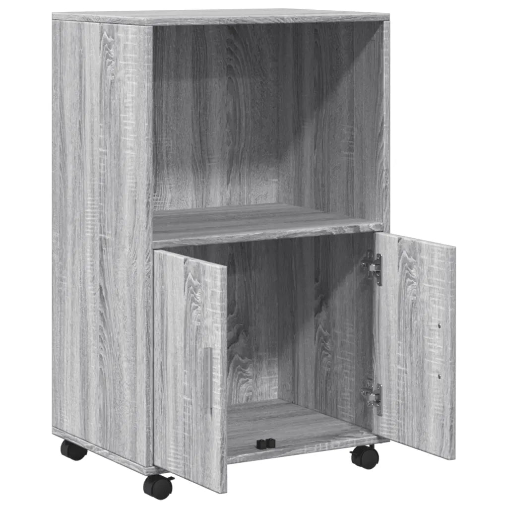 Mobiletto con Ruote Grigio Sonoma 55x40x91cm in Truciolato 853187