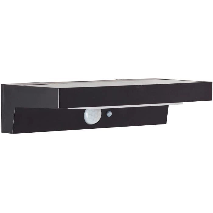 Applique da esterno - BRILLIANT - BARKER - LED e solare - Rilevatore di movimento - Plastica - 4 W - Nero