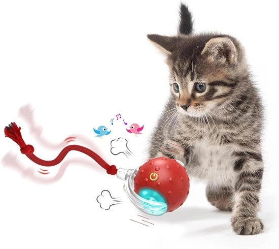 Giocattolo Interattivo per Gatti Bal Eletrico Automatico Giocattolo per Gatti Interni 2 Modalità Movimento Irregolare Giocattolo per Gatti Interni Adulti - Tutti i Tipi di Pavimento e Tappeti