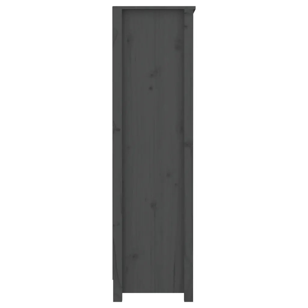 Libreria Grigia 80x35x126 cm in Legno Massello di Pino 821686