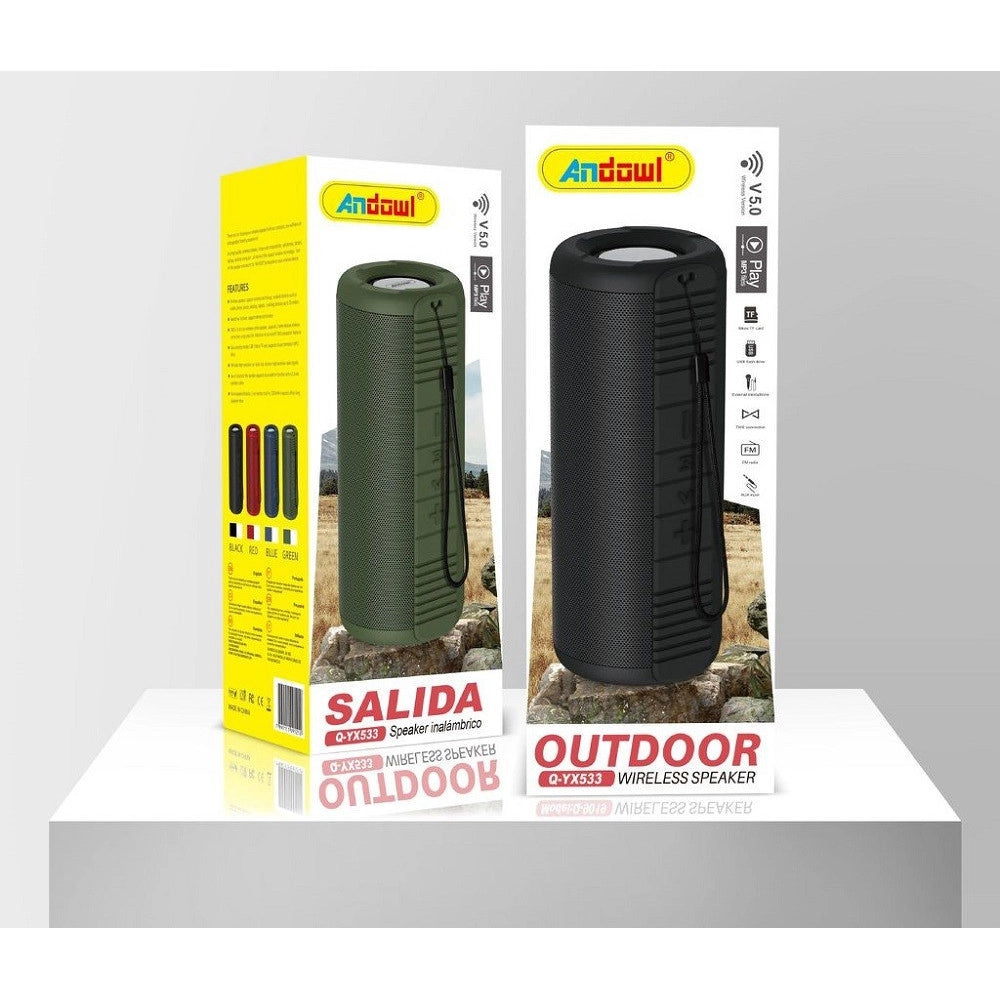Trade Shop - Altoparlante 2.0 Wireless Speaker Bluetooth 5.0 Aux 3,5mm Usb Per Esterno Qyx533 -