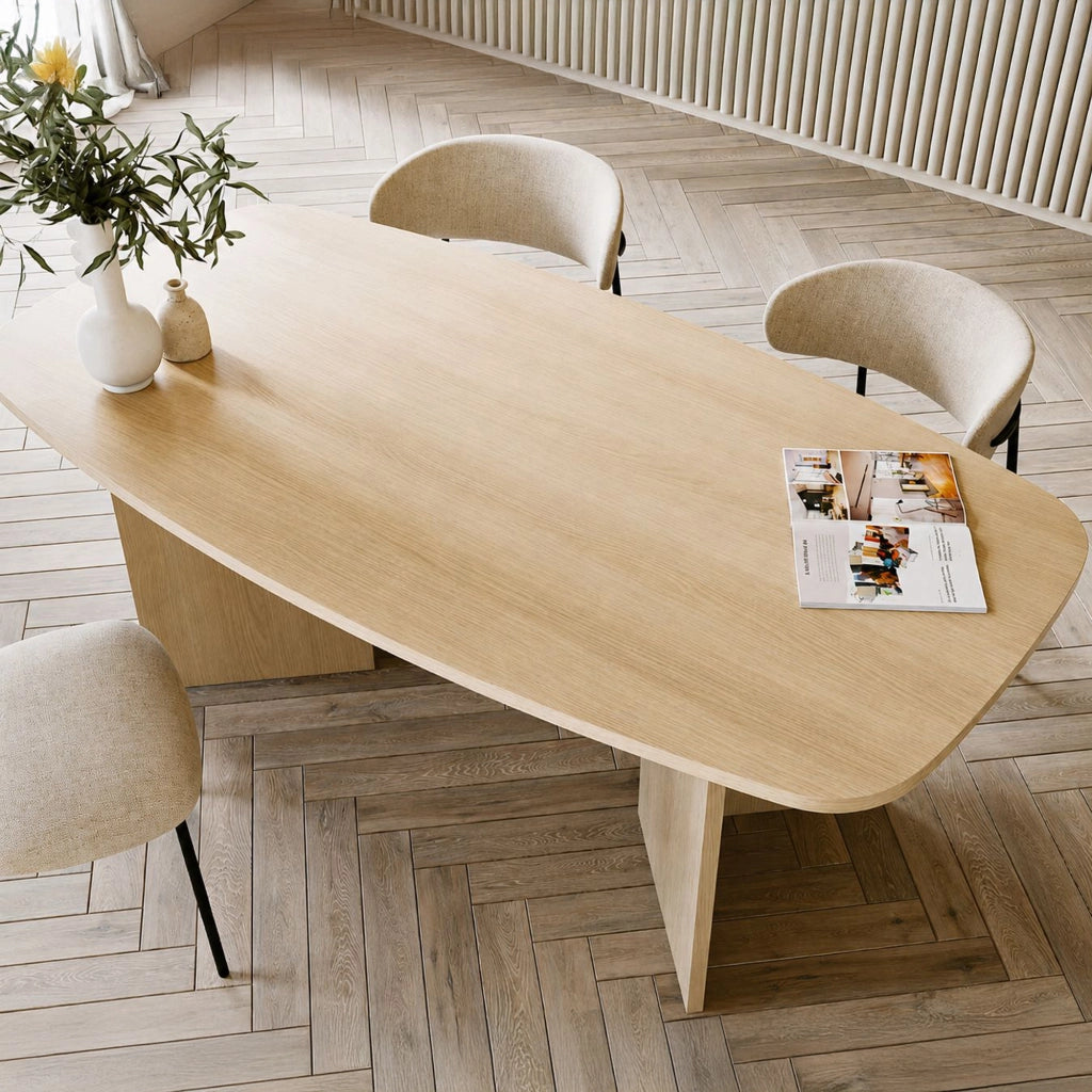 Milani, Tavolo Fisso 6 Posti, 190x100x75h cm Marrone Rovere