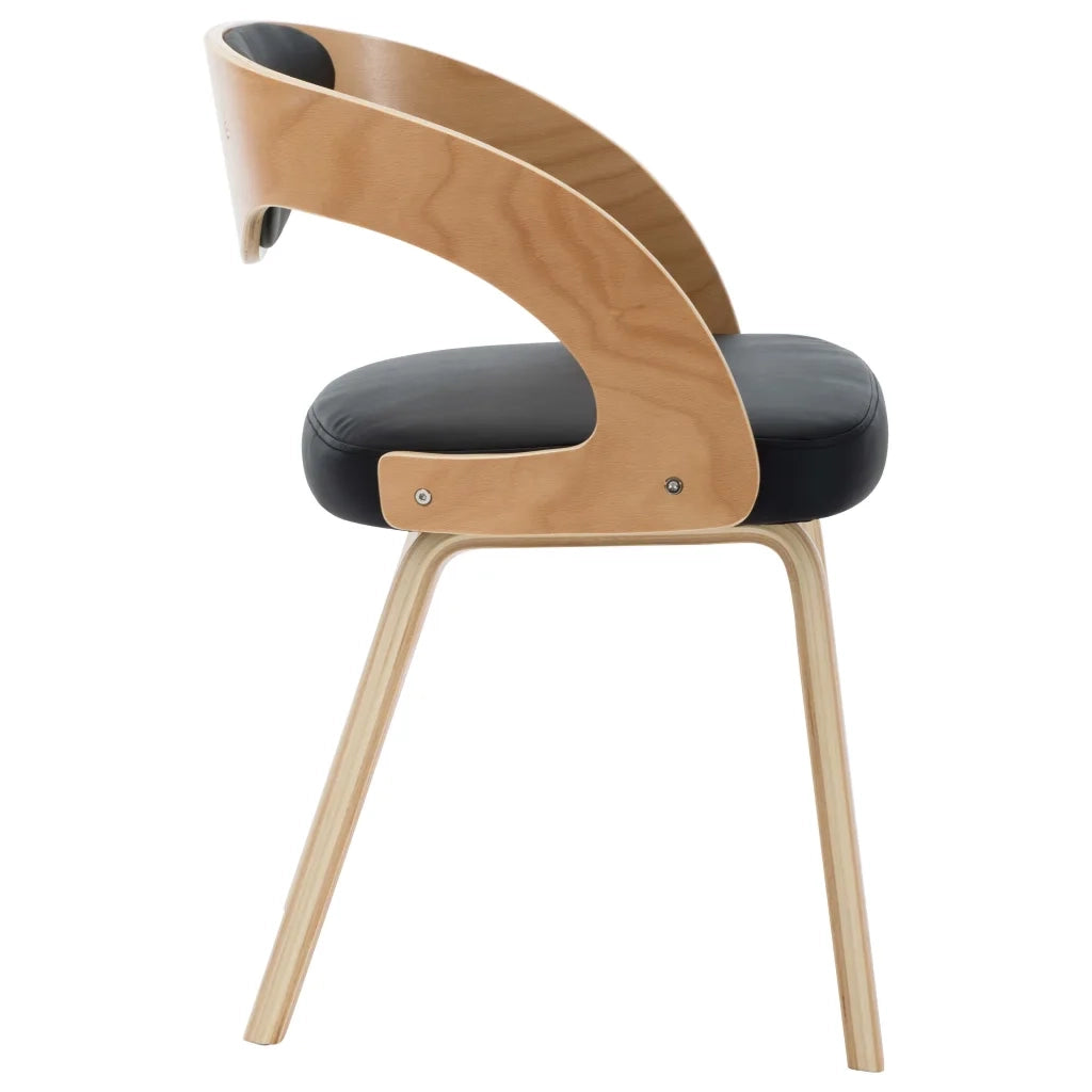Sedie da Pranzo 2 pz Nere in Legno Piegato e Similpelle cod mxl 24649