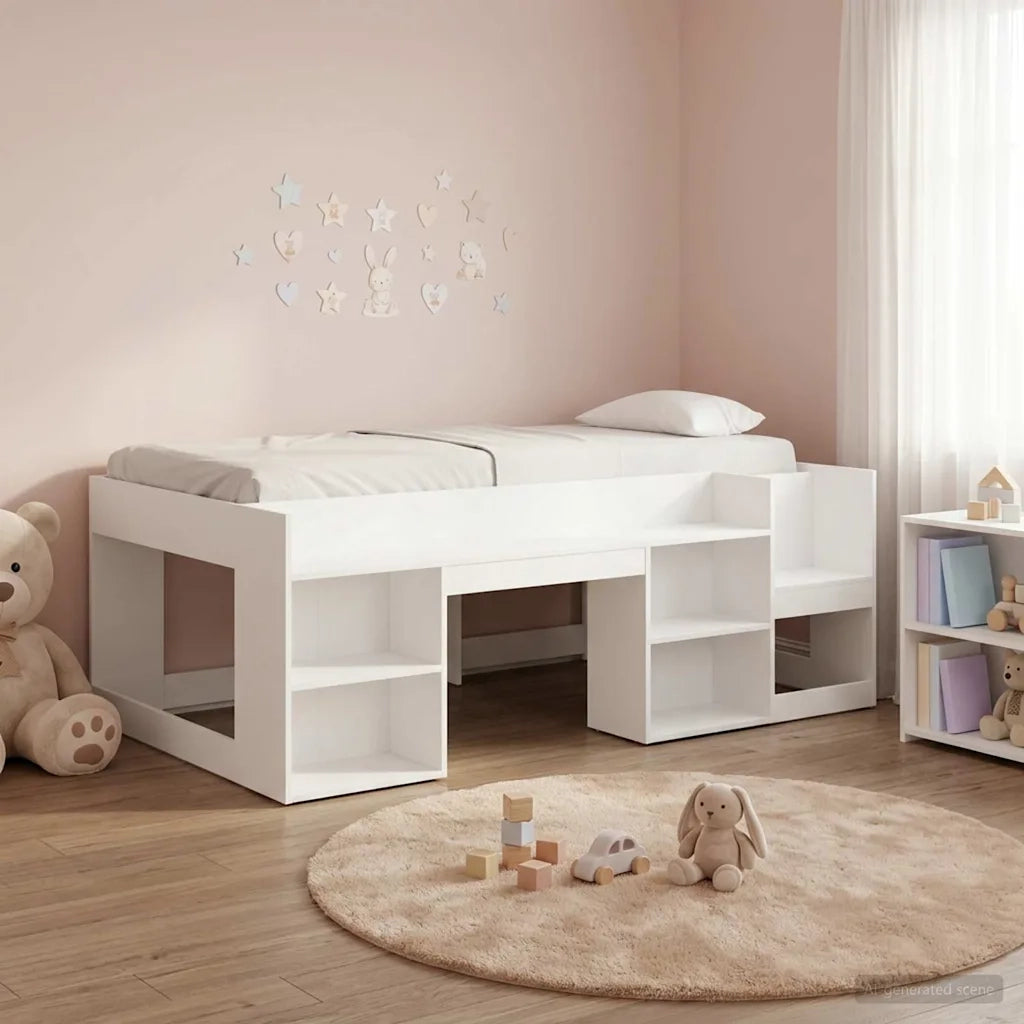 Struttura per Letto per Bambini con Ripostiglio Bianco 3422611