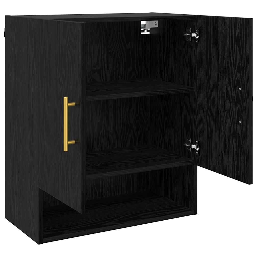 Armadietto a Muro | Mobile a Parete Rovere nero 60 x 31 x 70 cm Legno multistrato