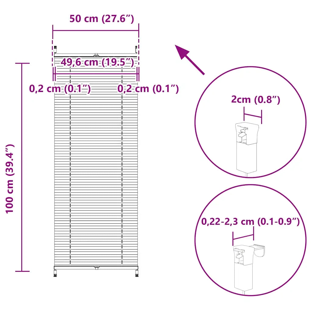 Tenda plissè 50x100cm bianca 240589