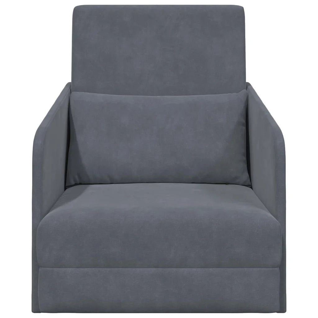 Divano letto-Sofa Letto-Daybed Grigio scuro 65 x 80 x 83 cm Velluto
