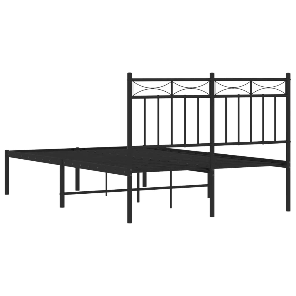 Giroletto con Testiera-Struttura Letto con testiera in Metallo Nero 120x200 cm 464781