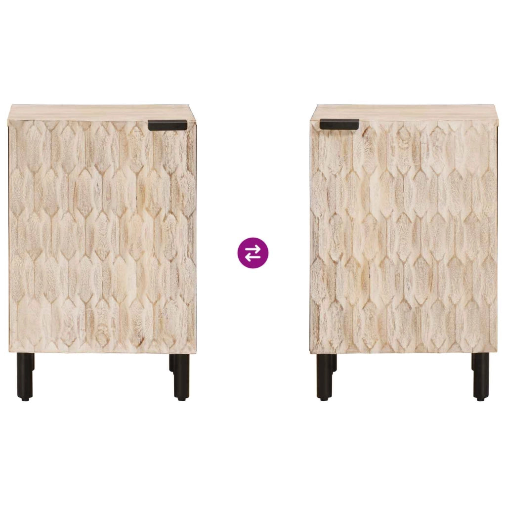 Mobiletto da bagno compatto con ripiano portaoggetti resistente 38 x 33 x 58 cm in legno di mango bianco 02_0057771