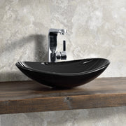Lavabo di Appoggio in Vetro di Sicurezza Nero [neu.haus]