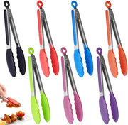 Set di Tappi per Cucina a 7 pezzi in Silicone Verde in Acciaio Inox Resistente al Calore con Manico di Gomma per Grigliare, BBQ, Servire Insalate e Gelato - Accessori Cucina