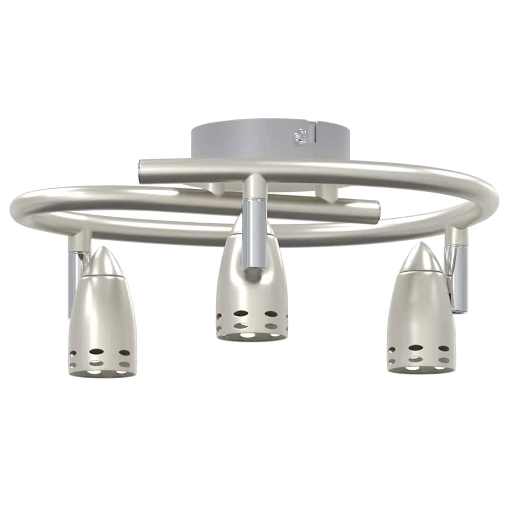 Faretto da soffitto moderno 27 x 10 x 12 cm illuminazione rotante e concentrata stile minimalista metallo nichelato 02_0058325