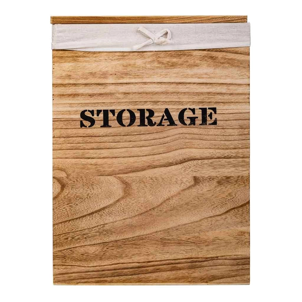 Set di 2 cesti per la biancheria in legno 40x30x54-34x26x47