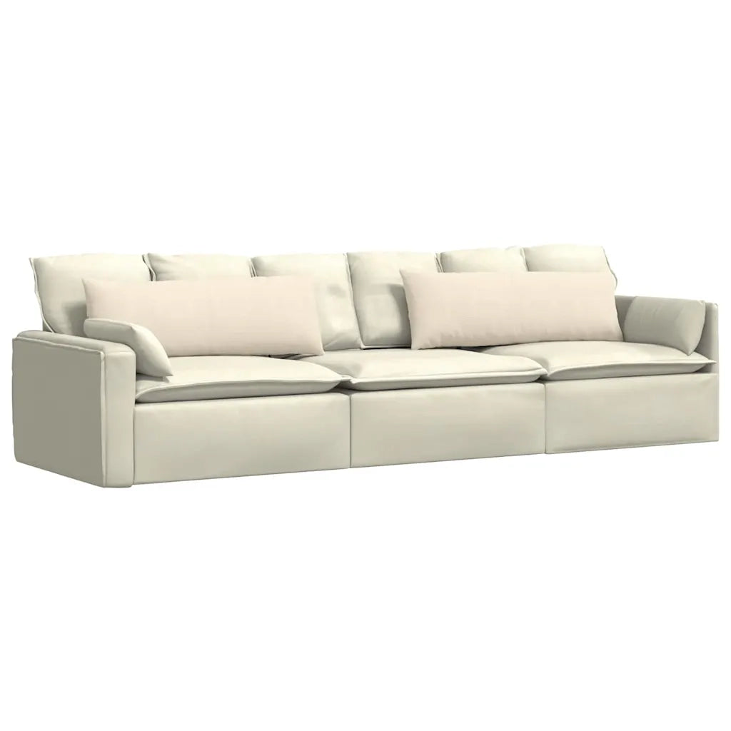 Cuscini da Divano 2 pcs Crema 120 x 40 cm Tessuto in Cords 42013819