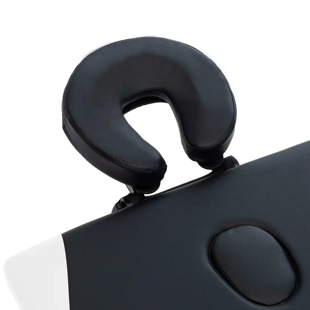 Lettino Massaggio Pieghevole 2 Zone in Alluminio Nero e Bianco CFW6022313