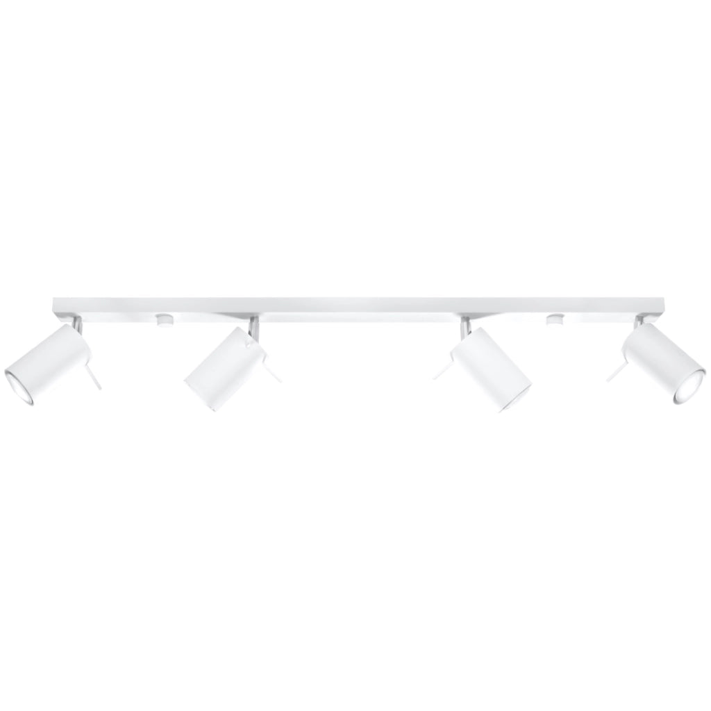 Lampada LED Bittersweet Shimmer Ring a 4 luci regolabile in acciaio bianco da 80 cm