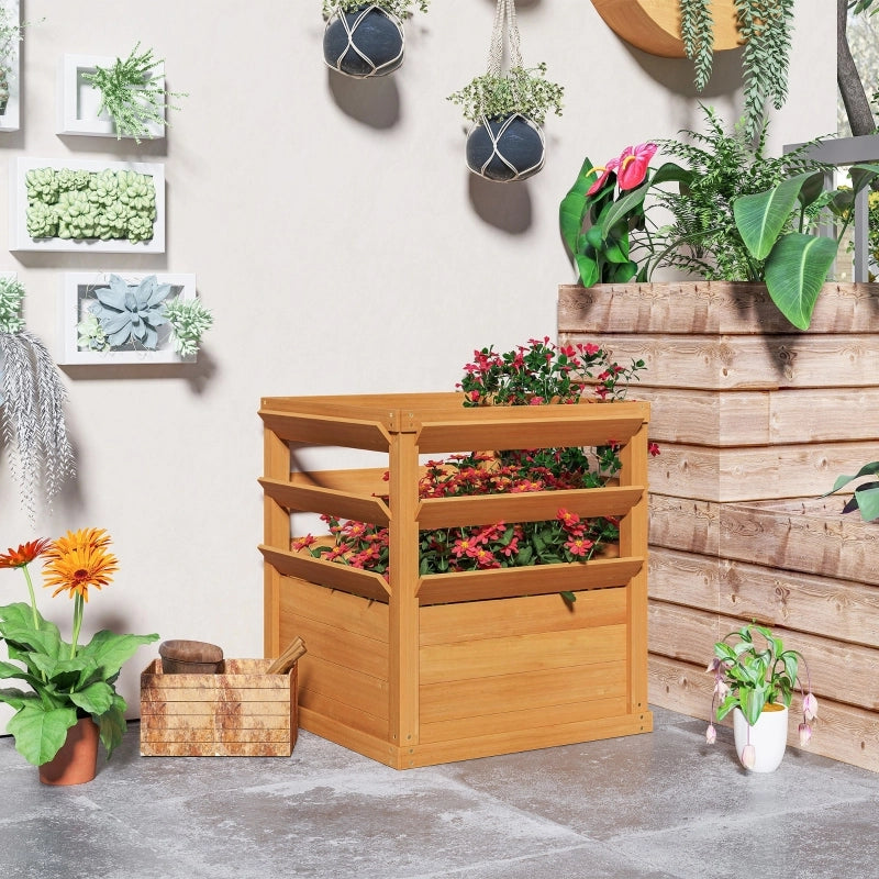 FIORIERA con grigliato 65x65x73 cm legno marrone scuro