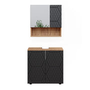 Vicco Set mobili bagno Antracite con struttura a nido d'ape 2 parti, base 60 cm