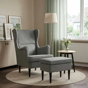 Poltrona con Ottomano 2 pz Grigio Scuro Velluto 3418817