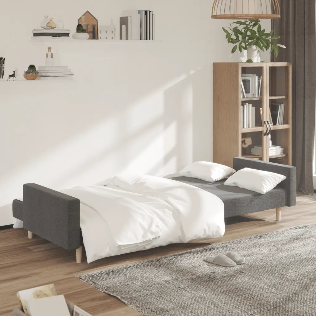 Divano letto | Sof¨¤ letto | Letto singolo a 2 Posti Grigio Chiaro in Tessuto