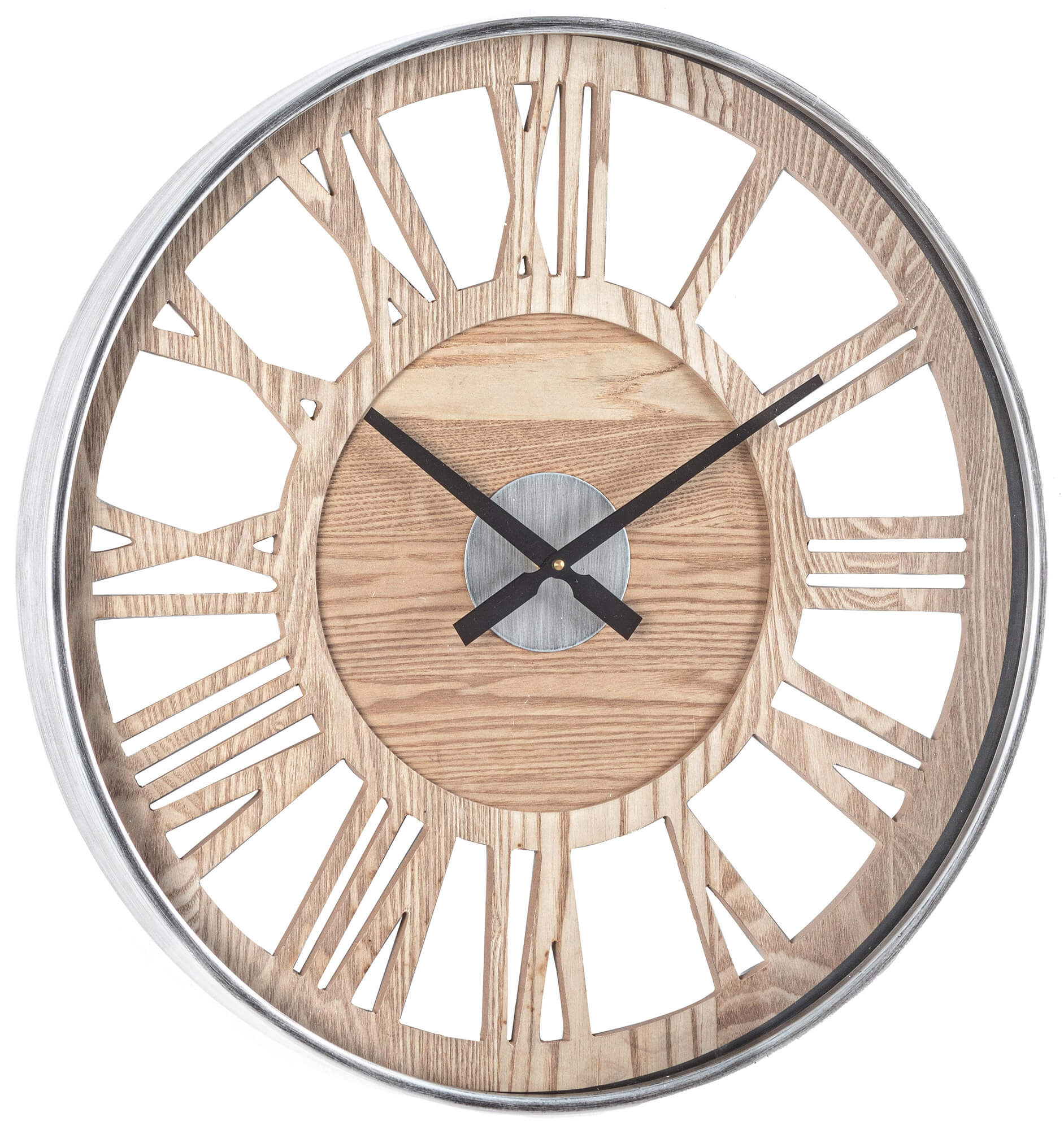 Orologio da Parete Ø60x6 cm in Mdf e Acciaio Ticking