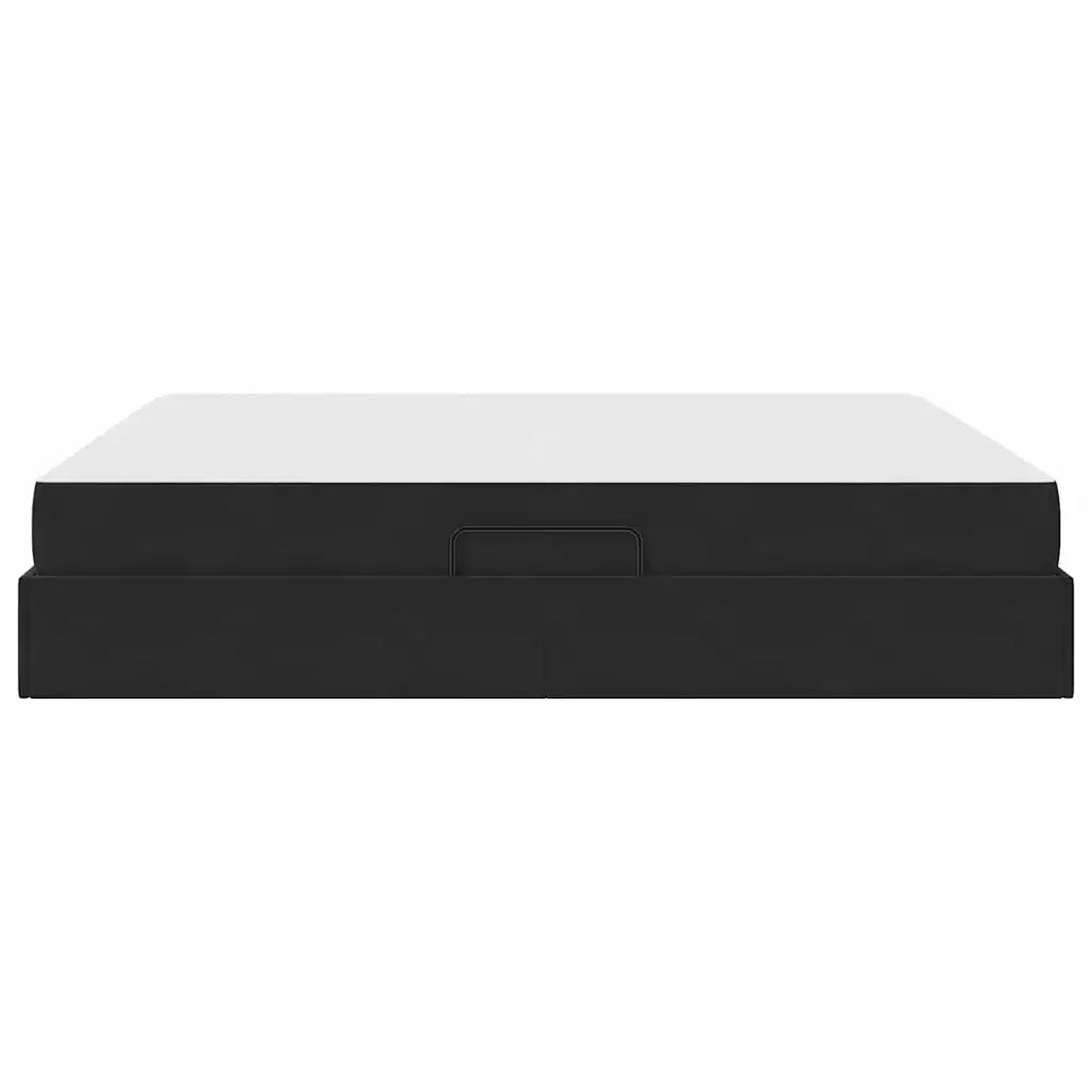 Letto con contenitore e materasso Nero 180 x 200 cm Velluto 3399738