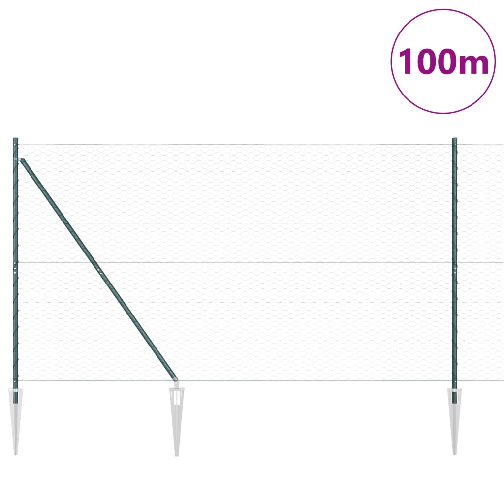 Recinzione Esagonale  Verde 1.5x100 m Acciaio