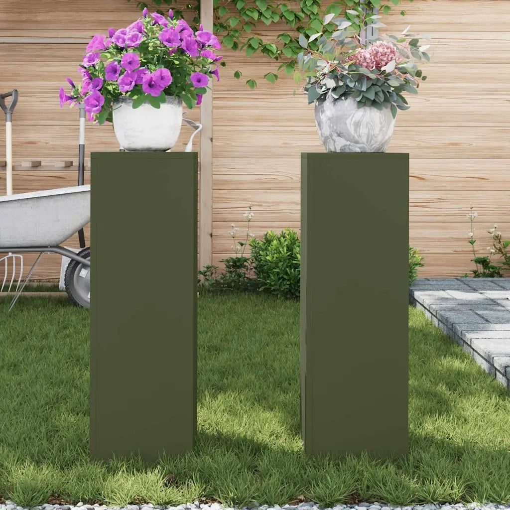 Supporto per piante 2 pcs Oliver verde 24 x 24 x 75 cm Acciaio 865823