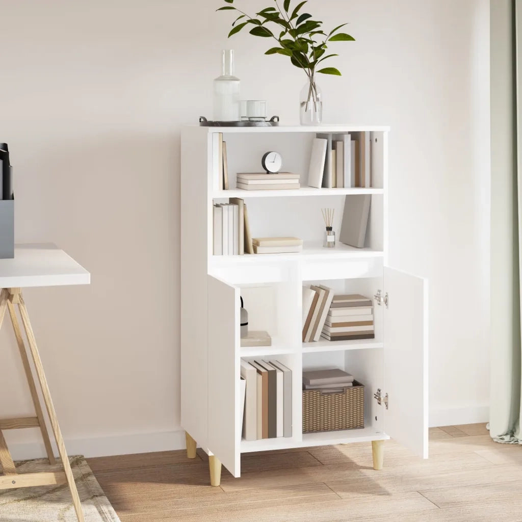 Credenza | Madia | Buffet da pranzo | Armadio da pranzo Alta Bianca 60x36x110 cm in Legno Multistrato
