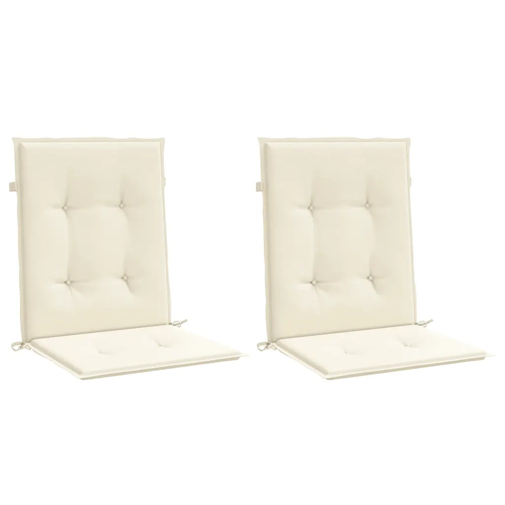 Cuscini per Sedia 2 pz Crema 100x50x3 cm in Tessuto Oxford