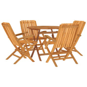 Set da pranzo da esterno 5 pezzi mobili da giardino legno massello di teak 02_0014304
