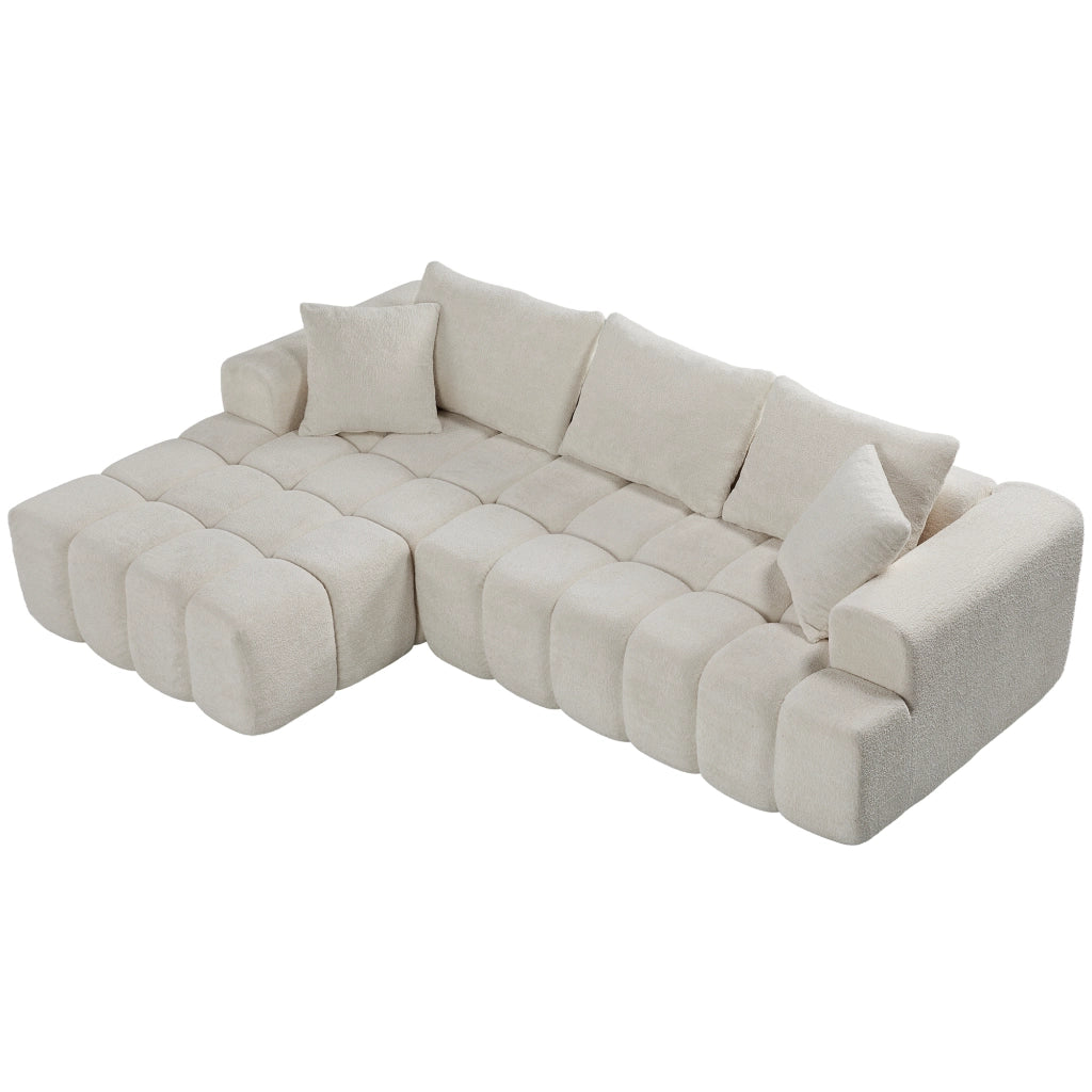 DIVANO Modulare 249,94 cm in Velluto Bianco