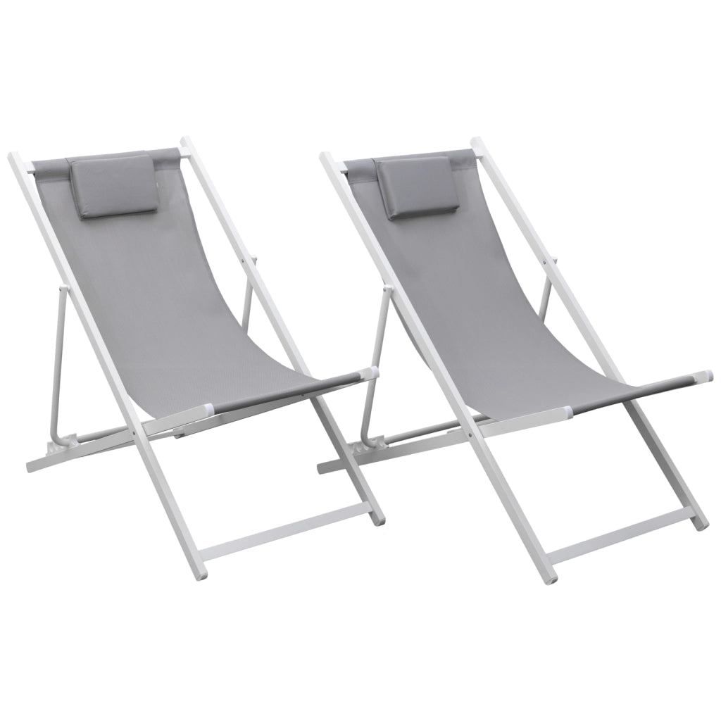 Set di 2 sedie CYPRUS - struttura in textilene grigio/bianco
