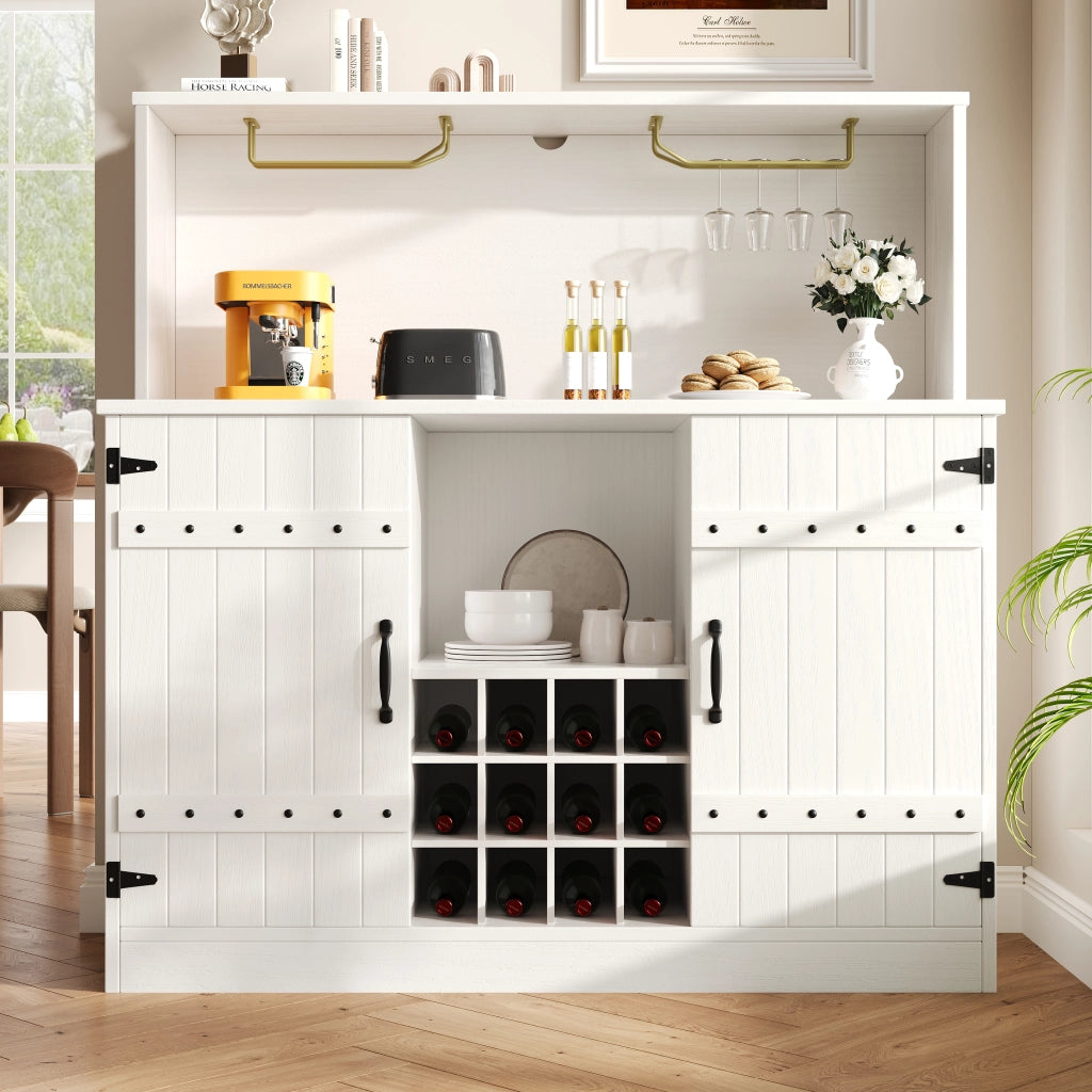 Credenza ¨C MINIMAL ¨C Bianco con Decoro Nero, Legno, Divisorio, 120x40x120