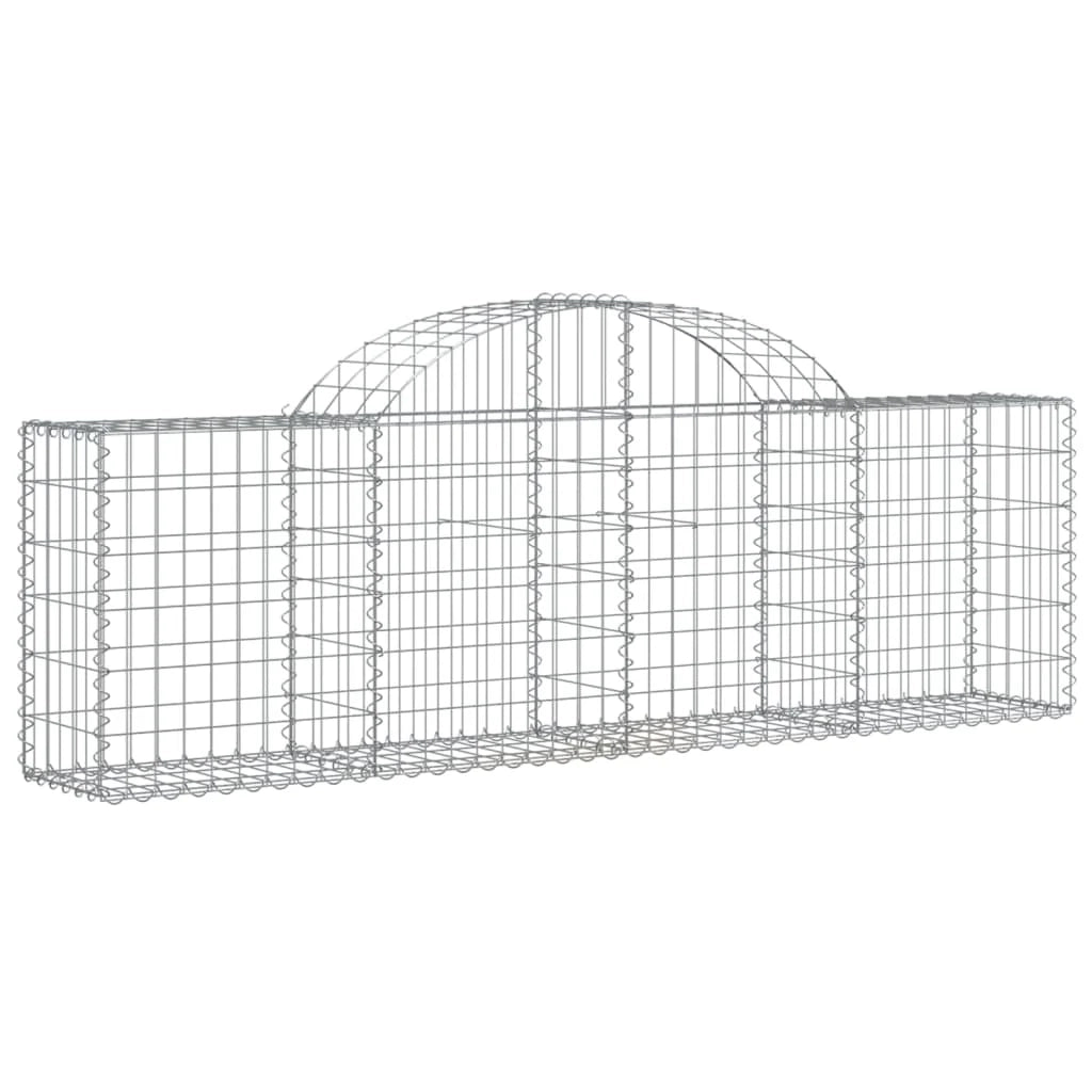 Set di 9 gabbioni ad arco per recinzione gabbia o muro di contenimento 200 x 30 x 60/80 cm ferro zincato argento 02_0041252