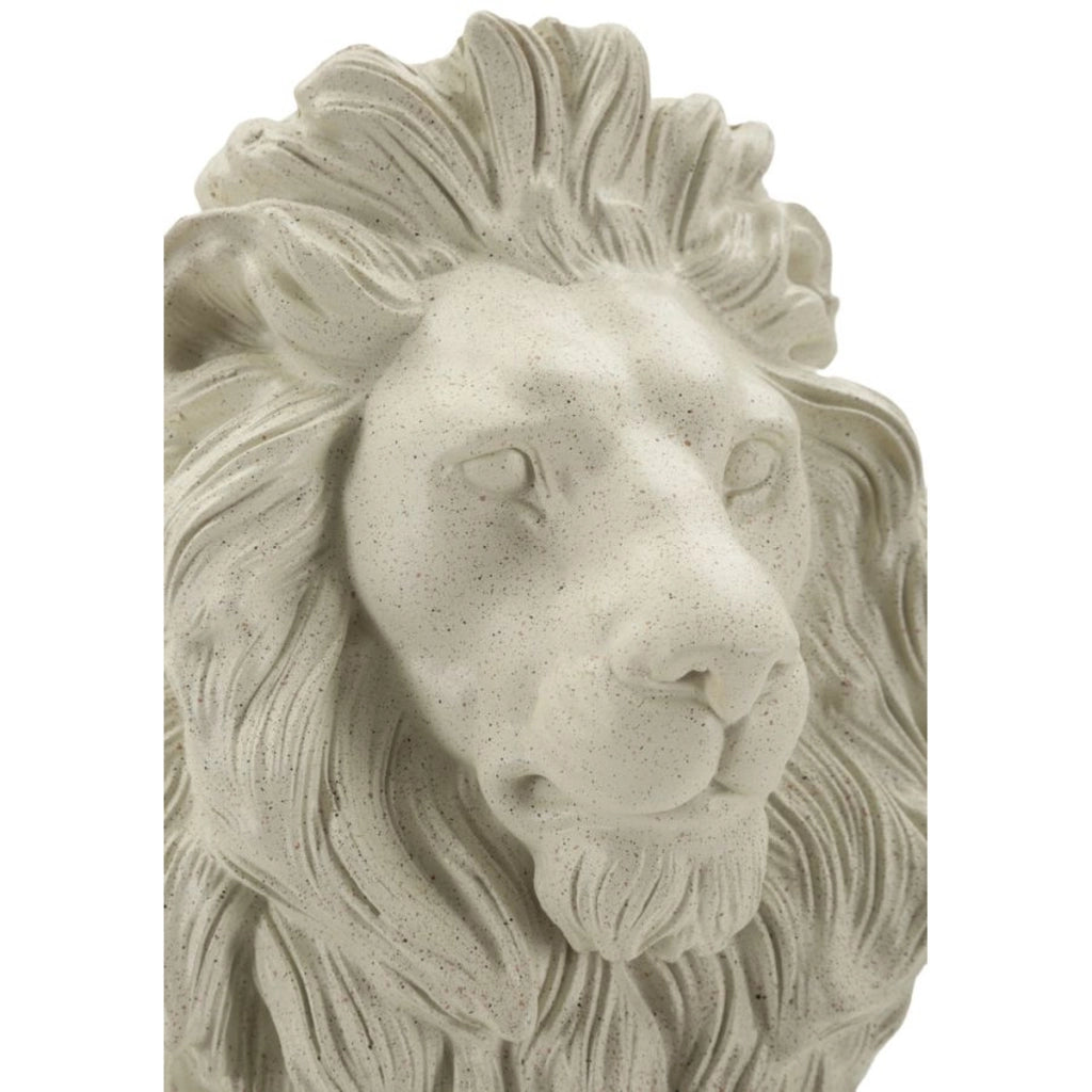 Scultura Leone 3, Beige, Poliresina, 17,5x25x40 cm