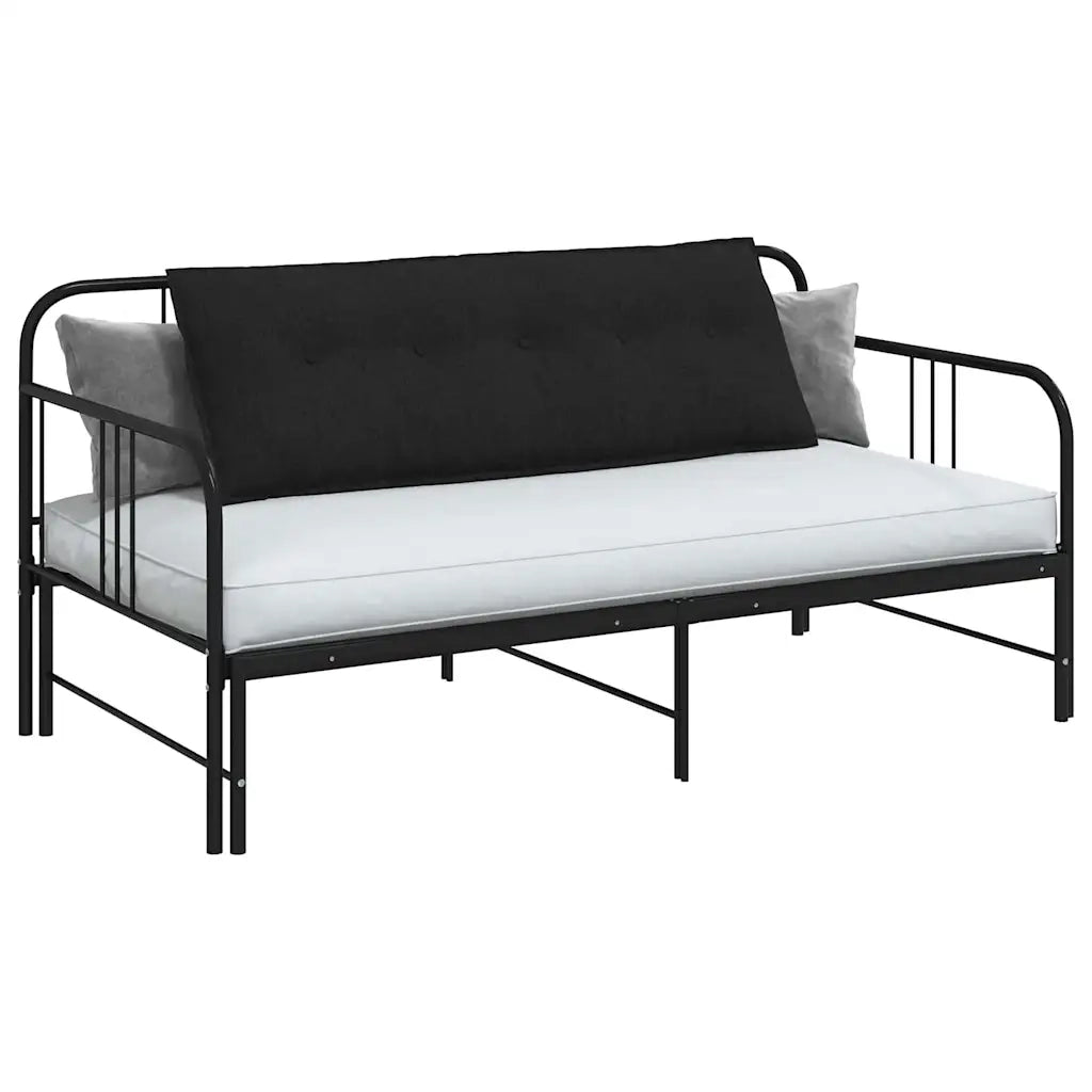 Cuscino per Schiena Nero 140 x 19 x 50 cm Tessuto