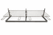 Griglia per Barbecue e Camino in Acciaio Cromato, Regolabile in Altezza, Struttura in Ferro, per Carne Pesce e Verdure 90x36 cm