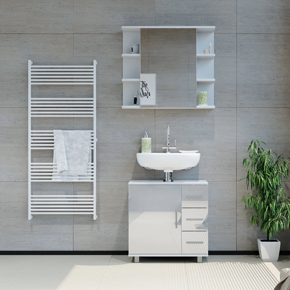 Vicco Mobile sottolavabo per bagno Bianco lucido 60 x 60.8 cm