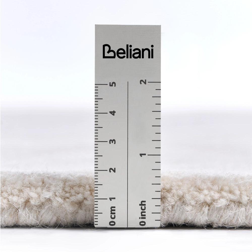 Tappeto stile moderno in viscosa e lana realizzato a mano rettangolare 160 x 230 cm beige chiaro