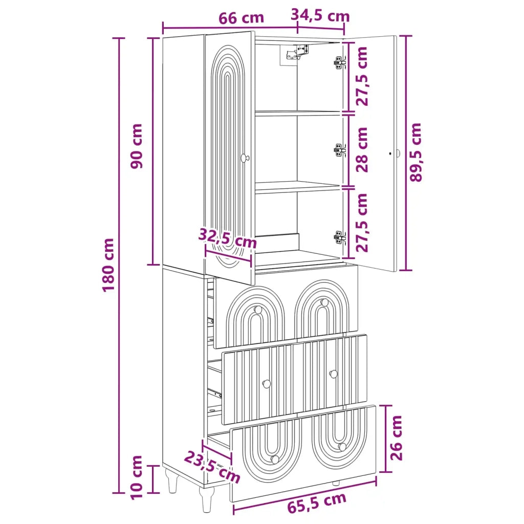 Set di armadi 2 pcs 66 x 34,5 x 90 cm Legno ingegnerizzato 3416459
