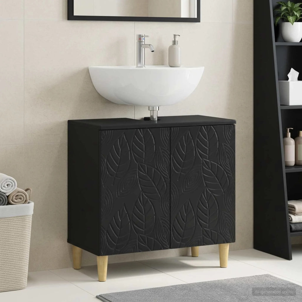 Armadio per Lavabo da Bagno DELFT Nero 59,5 x 31,5 x 59 cm 897006