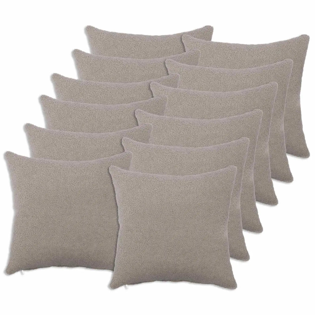 Federa 12 pcs HEERLEN Grigio Chiaro 50 x 50 cm Bouclé 910911