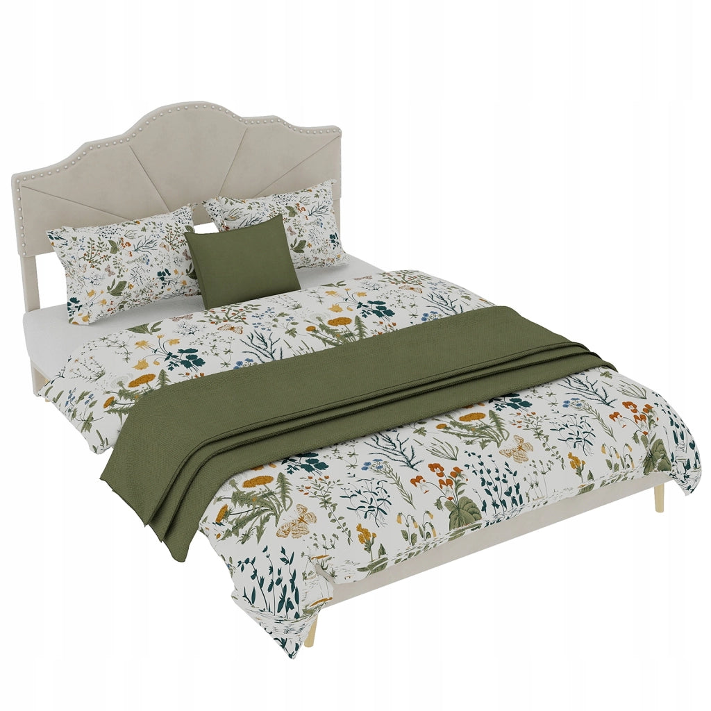 Letto imbottito 160x200 beige - Xylo - Telaio basso