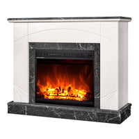 Camino Elettrico da Pavimento 85x110x27 cm Effetto Fiamma 1500W Madeira lux & Lorance Ivory/dark gray